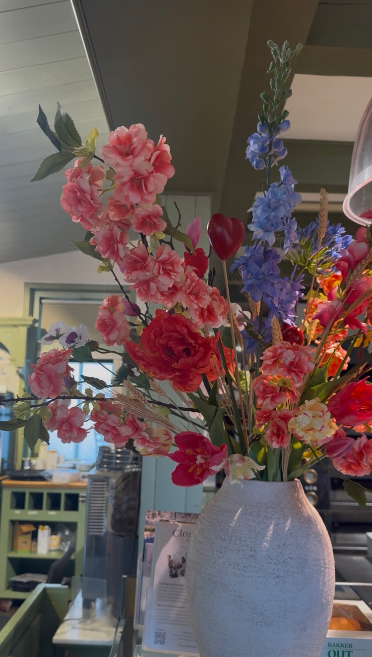 Decoratie hart op stok rood