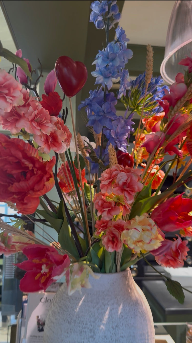 Decoratie hart op stok rood