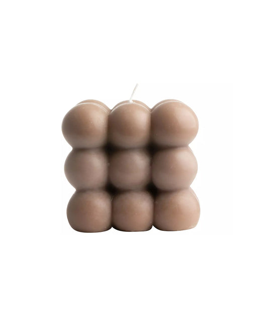 Figuur Kaars Cube Bruin 1