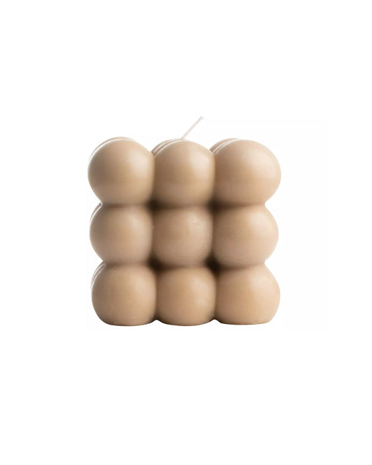 Figuur Kaars Cube Taupe 1