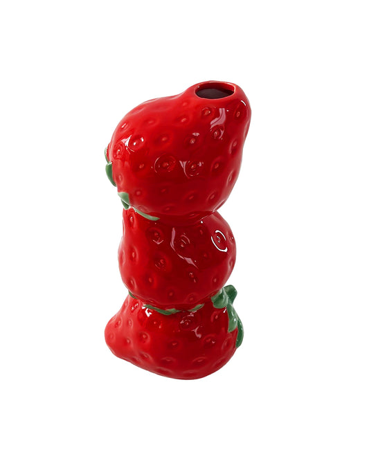 Fleur je kast, salontafel, eettafel of nachtkastje op met dit gezellige aardbeien vaasje!